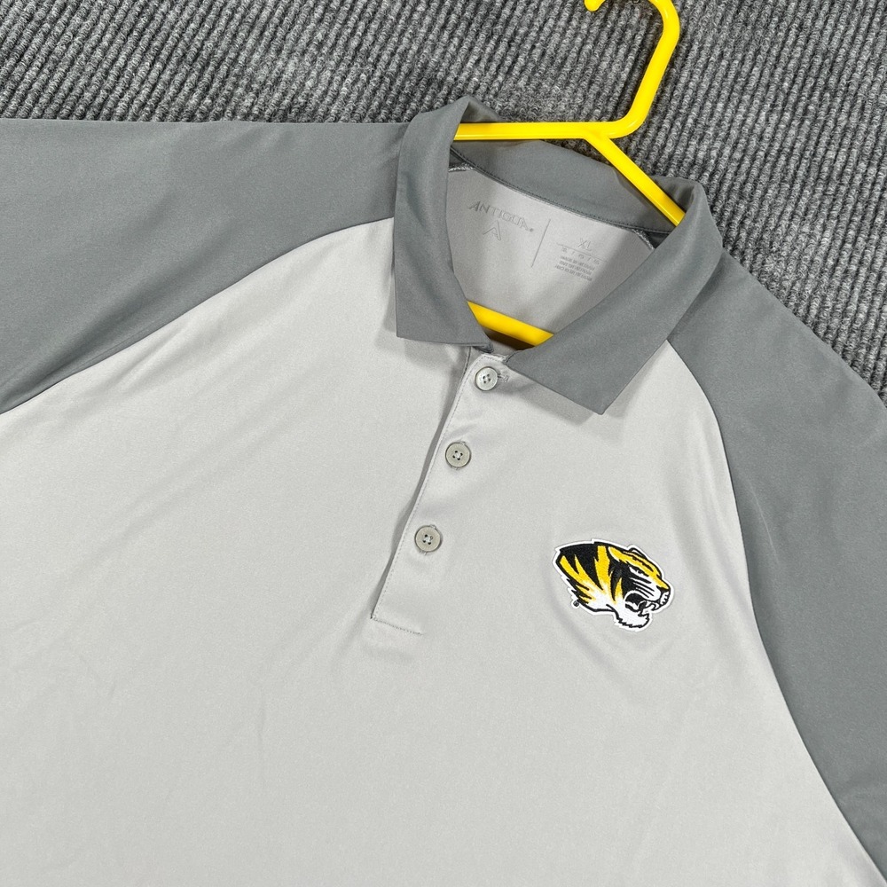 Missouri Tigers Mizzou Polo Shirt Mens XL Extra Large Gray Short Sleeve SEC NCAA